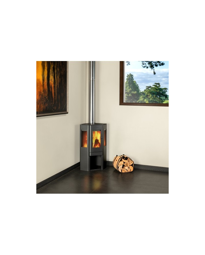 CALEFACTOR A LEÑA AMESTI/CORNER 650 NEGRO