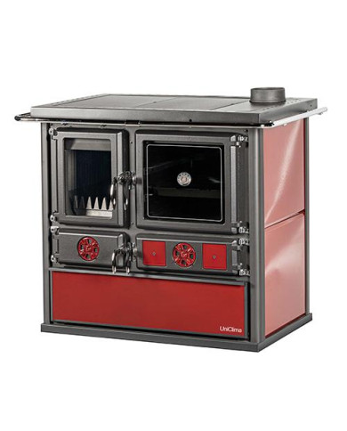 COCINA A LEÑA UNICLIMA VITTORIA ROJA  9KW