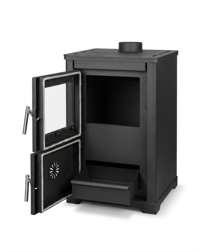 CALD. INTERIOR A LEÑA UNICLIMA RUSTIK 25 NEGRA