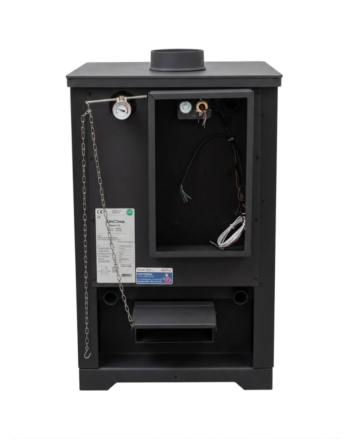 CALD. INTERIOR A LEÑA UNICLIMA RUSTIK 25 NEGRA