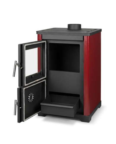 CALD. INTERIOR A LEÑA UNICLIMA RUSTIK 25 ROJA