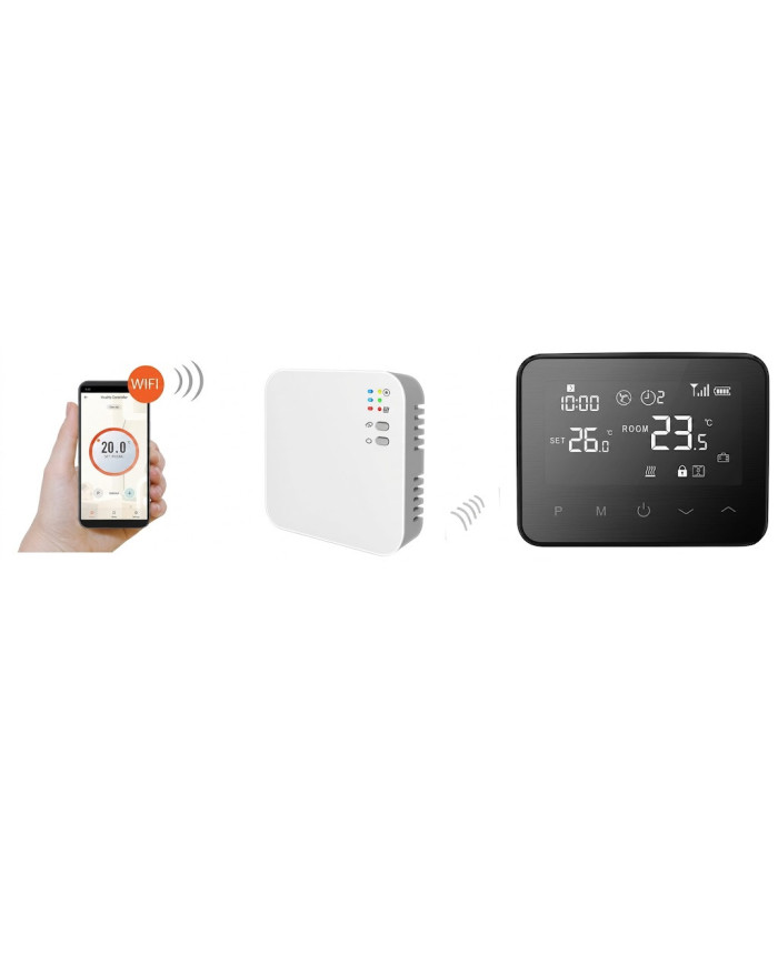 TERMOSTATO  PROGRAMABLE UNICLIMA  REMOTO WIFI  BLACK WFR