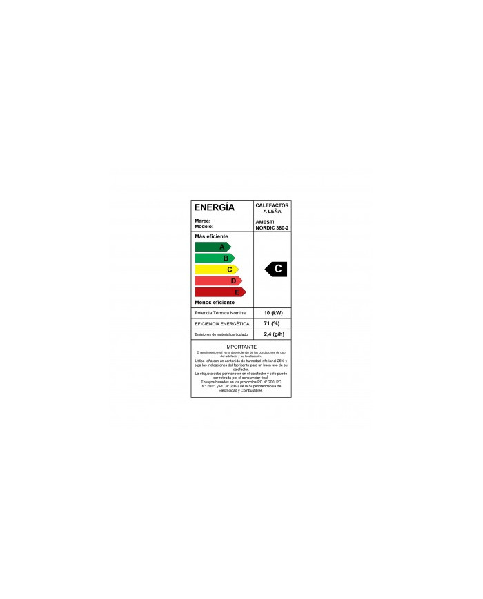 CALEFACTOR A LEÑA AMESTI/NORDIC 350 5" NEGRO