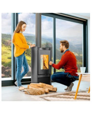 CALEFACTOR A LEÑA AMESTI/RONDO 450 DESIGN NEGRO