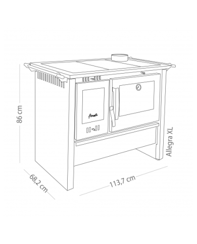 COCINA A LEÑA AMESTI/ALLEGRA XL. COMB.LENTA BLANCO