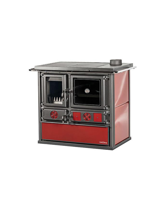COCINA A LEÑA UNICLIMA VITTORIA ROJA  9KW