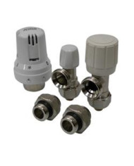 JGO. VALV RAD TERMOST  ANGULAR A PEX 16  +  ADAP PEX 16