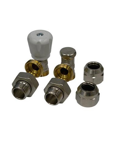 JGO. VALV ANGULAR + CODO REGULACION CU 1/2, 16MM