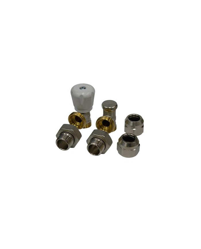 JGO. VALV ANGULAR + CODO REGULACION CU 1/2, 16MM