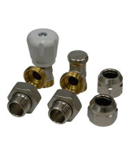 JGO. VALV ANGULAR + CODO REGULACION CU 1/2, 16MM