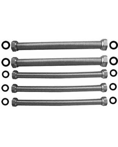 KIT TUBOS FLEXIBLE A.INOX 2X1/2"HI 2X3/4"HI.25CM