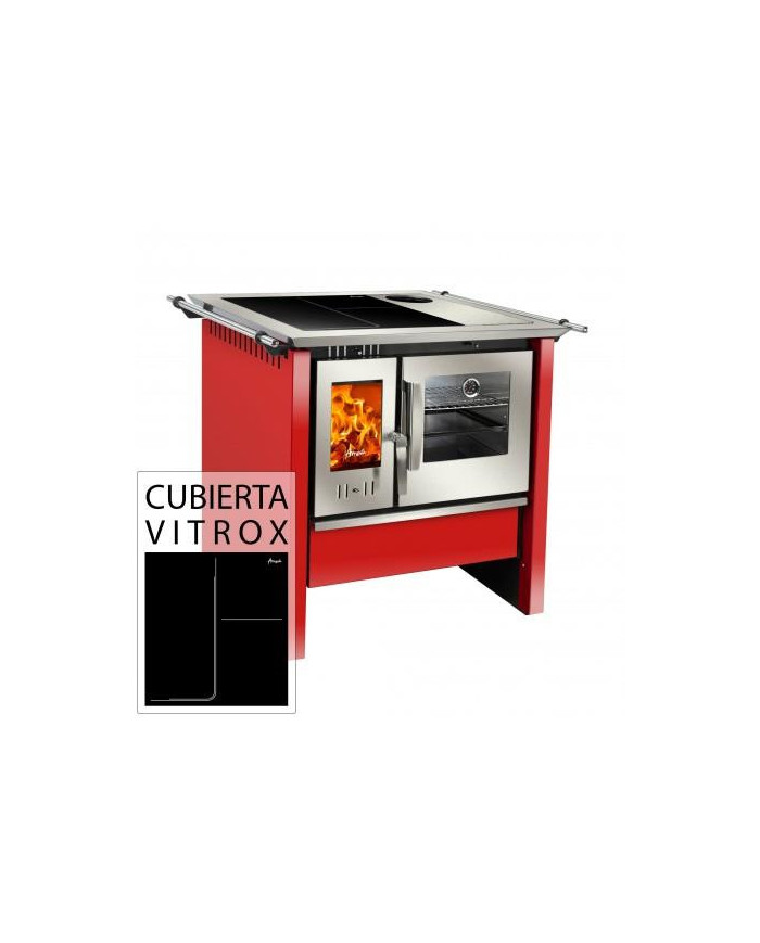 COCINA A LEÑA AMESTI/ALLEGRA COMB.LENTA VITROX ROJ