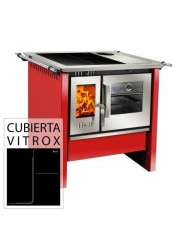 COCINA A LEÑA AMESTI/ALLEGRA COMB.LENTA VITROX ROJ