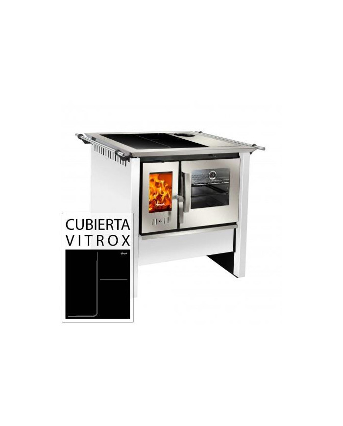 COCINA A LEÑA AMESTI/ALLEGRA COMB.LENTA VITROX BLA