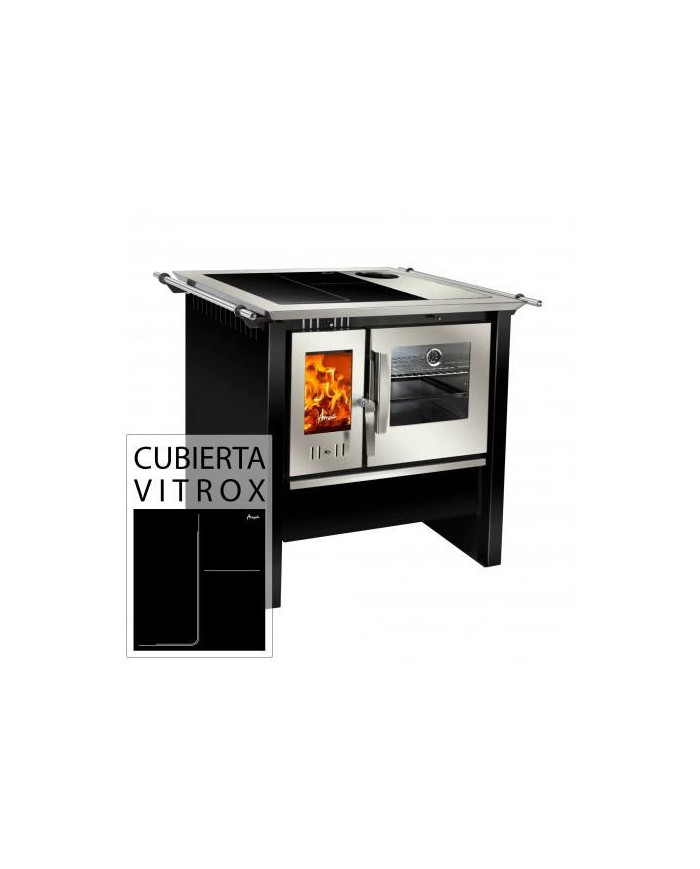 COCINA A LEÑA AMESTI/ALLEGRA COMB.LENTA VITROX NEG