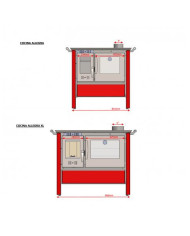 COCINA A LEÑA AMESTI/ALLEGRA XL. COMB.LENTA ROJO