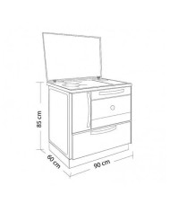 COCINA A LEÑA AMESTI/ANTONELLA COMB.LENTA BLANCO