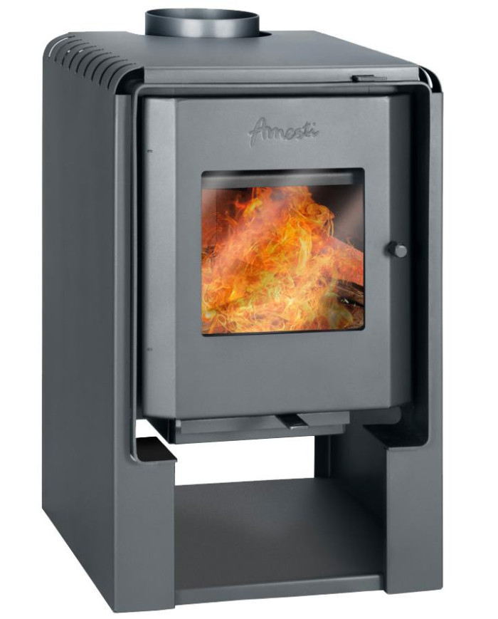 CALEFACTOR A LEÑA AMESTI/SCANTEK 350 5" NEGRO