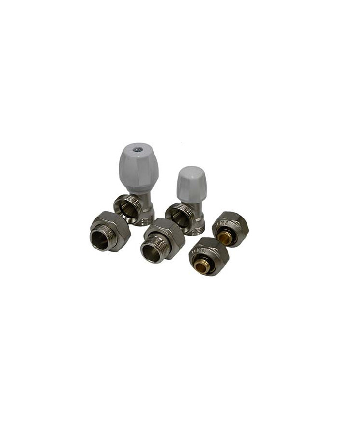 JGO. VALV ANGULAR + CODO REGULACION PEX 20 C/ADAPTADORES 20