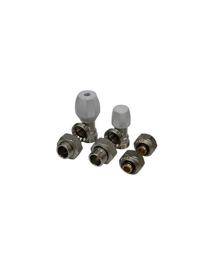 JGO. VALV ANGULAR + CODO REGULACION PEX 16 C/ADAPTADORES