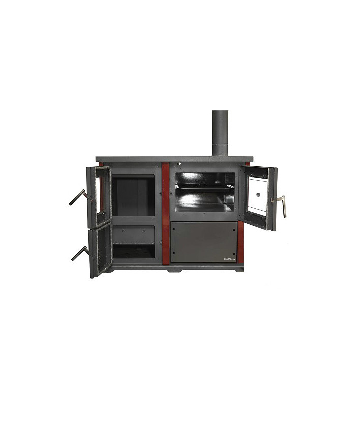 CALD. COCINA A LEÑA UNICLIMA NONNA PLUS ROJA  32KW