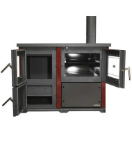 CALD. COCINA A LEÑA UNICLIMA NONNA PLUS ROJA  32KW